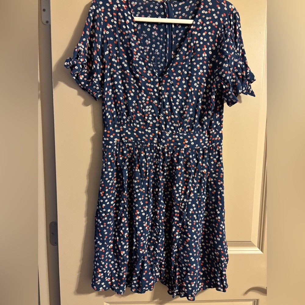 Madewell Floral Navy Dress